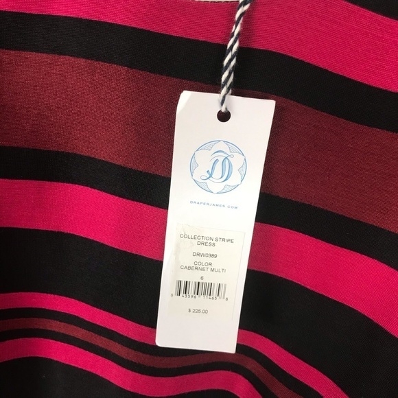 DRAPER JAMES Striped 3/4 Sleeve Fit Flare Dress 6 - Picture 14 of 14